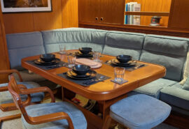 Noonmark VI below deck dining onboard saloon