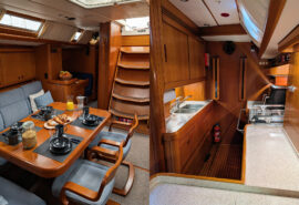 Noonmark VI below deck views of saloon and Galley