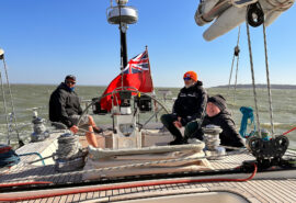 Noonmark VI guests sailing underway off coast