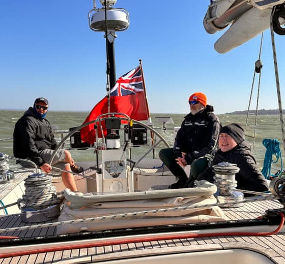 Noonmark VI guests sailing underway off coast