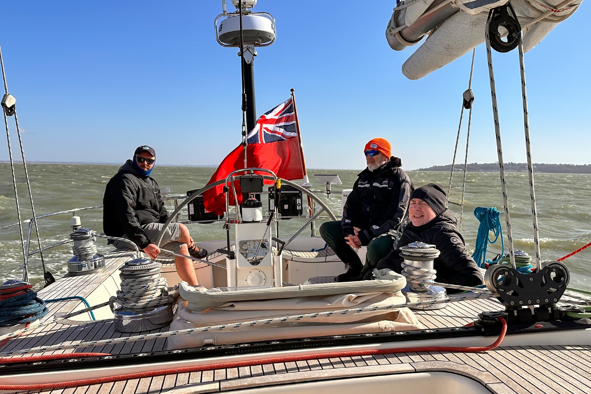 Noonmark VI guests sailing underway off coast