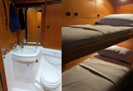 Noonmark VI head and cabin onboard below deck