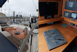 Noonmark VI onboard on deck and logbook interiors