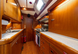 Noonmark VI yacht below deck interior galley