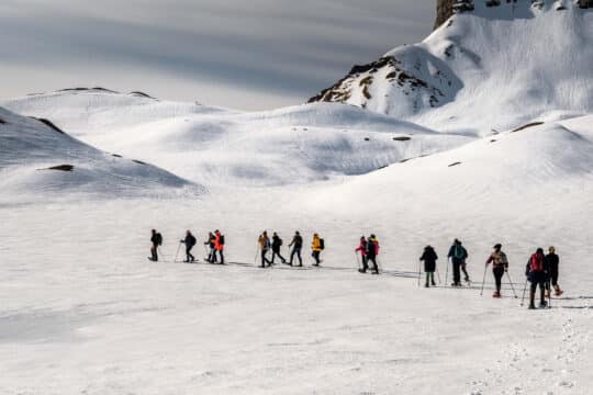 Noorderlicht guests Arctic spring snowshoe Svalbard