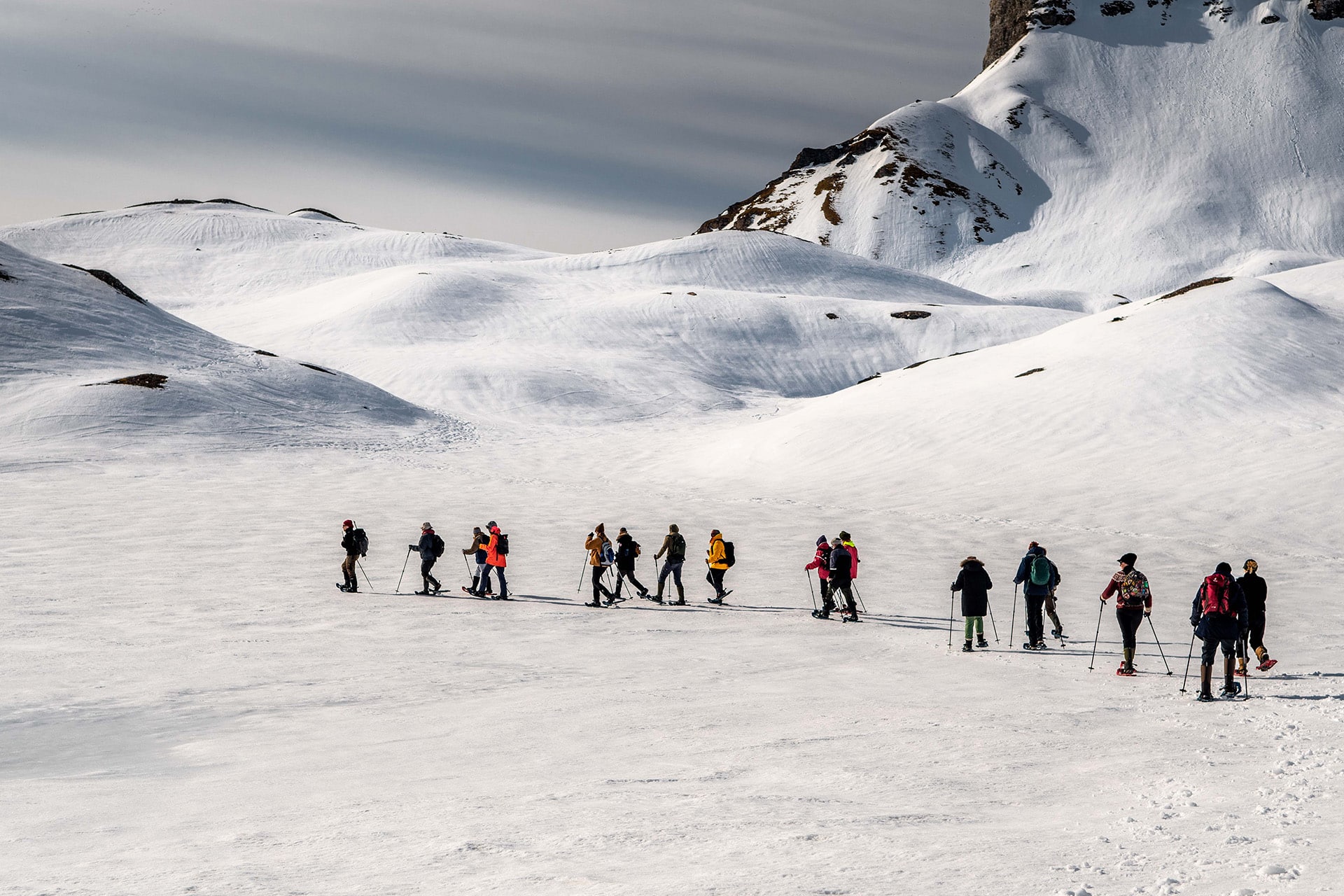 Noorderlicht guests Arctic spring snowshoe Svalbard