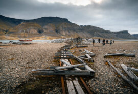 Noorderlicht guests hiking Arctic summer Svalbard ghost town