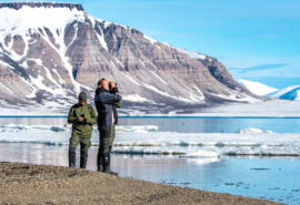 Noorderlicht guests wildlife watching in Arctic Svalbard, Norway ashore