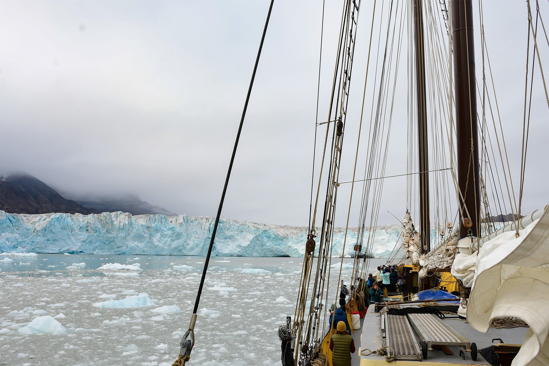 Noorderlicht on deck with Glacier Arctic Svalbard
