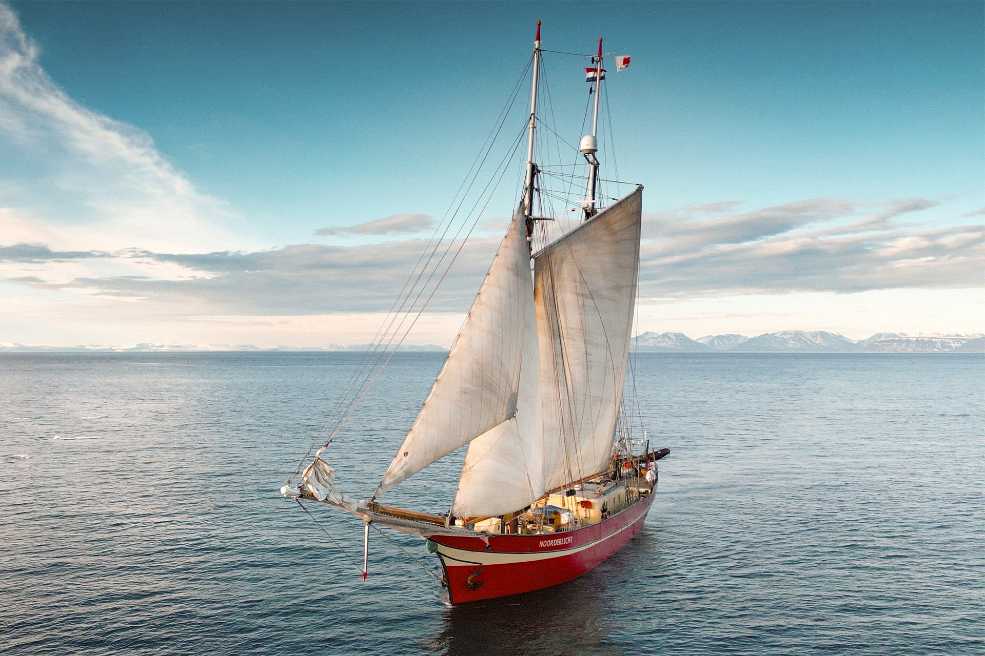 Noorderlicht tall ship underway sunshine sailing