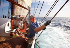 Oosterschelde guests on ropes