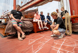 Oosterschelde guests onboard learning sailing teaching