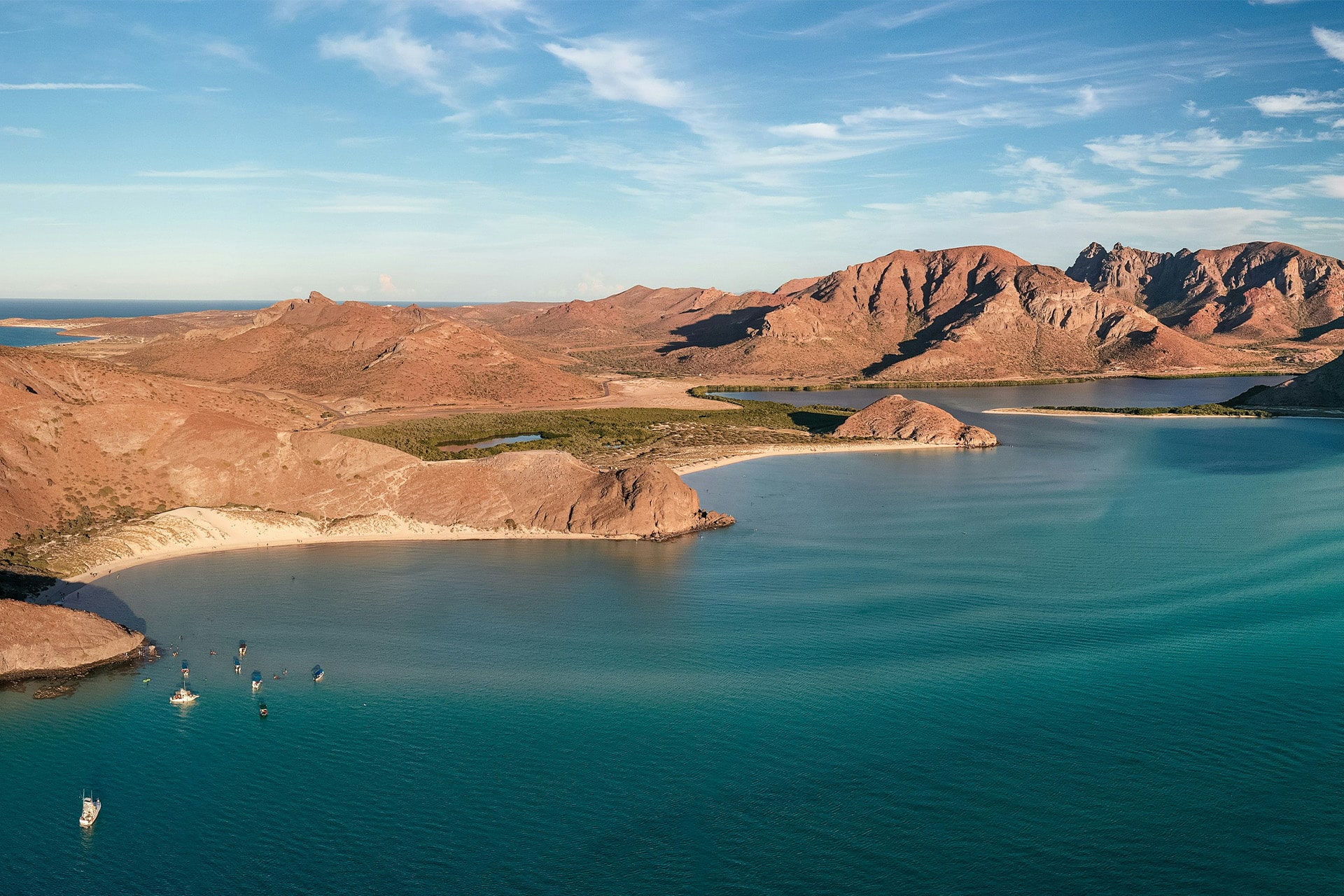 Overlooking coast of La Paz, Mexico, Baja California Sur