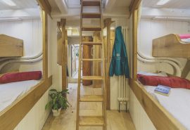 Wooden pilot cutter Pellew bunks and ladder