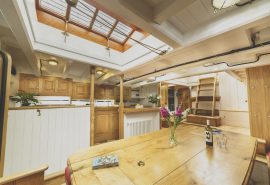 Pellew wooden traditional boat galley