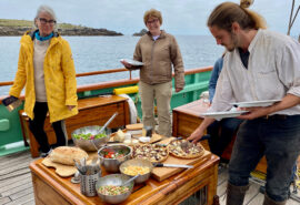 Pellew guests eating lunch ondeck