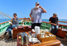 Pellew guests relaxing onboard on deck sunshine