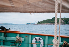 Pellew on deck looking over Cornwall