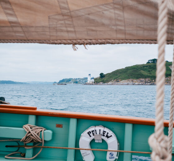 Pellew on deck looking over Cornwall