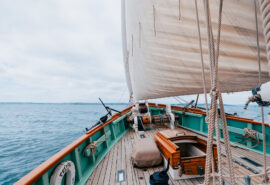 Pellew pilot cutter underway on deck