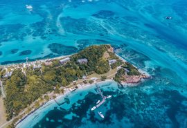 Aerial View of Petit St Vincent in the Caribbean