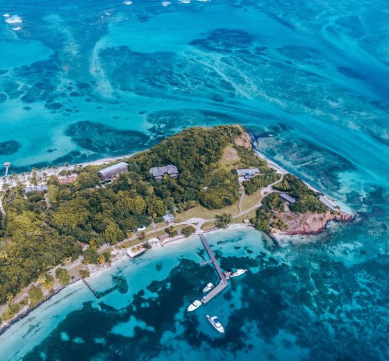 Aerial View of Petit St Vincent in the Caribbean