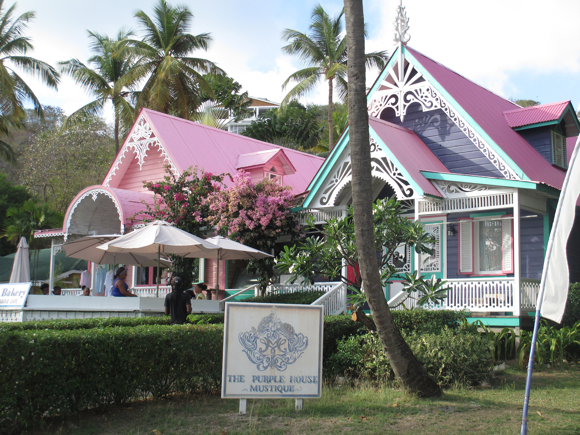 Purple house on Mustique, Grenadines