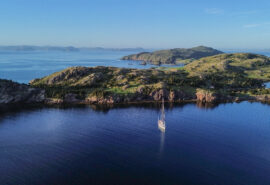 SEA Dragon at anchor in Oderin Island, Canada, Newfoundland