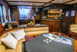 Saloon on board Chronos and Rhea interiors