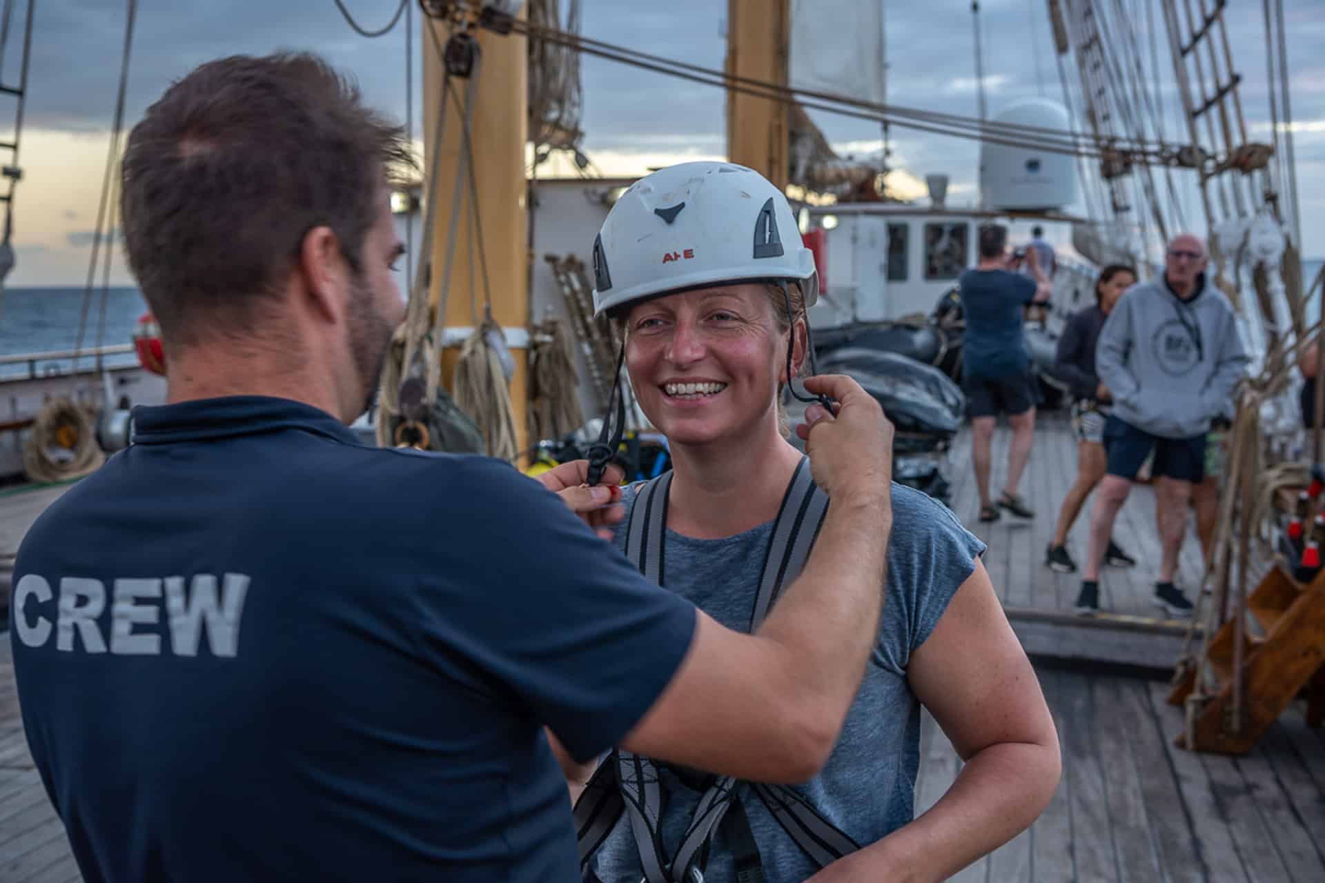 Santa Maria Manuela guests and crew onboard tall ship