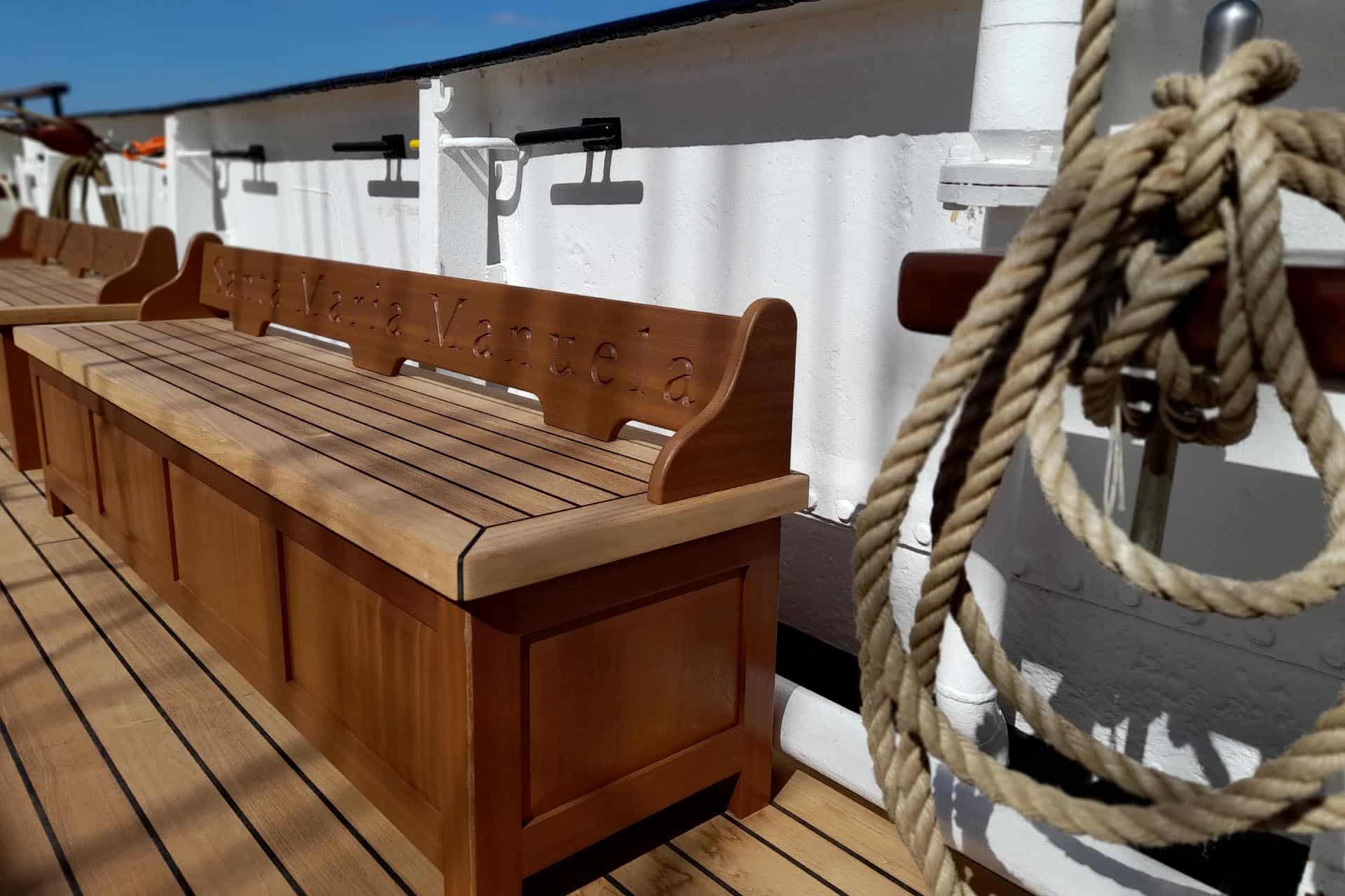Santa Maria Manuela seating on deck