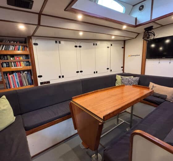 Sea Dragon onboard below deck view of interior saloon