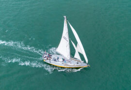 Sea Dragon yacht ocean crossing adventure from above
