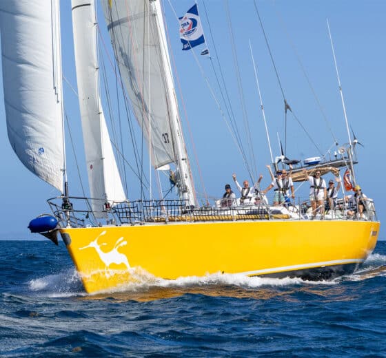 Sea Dragon yacht underway from port side sailing