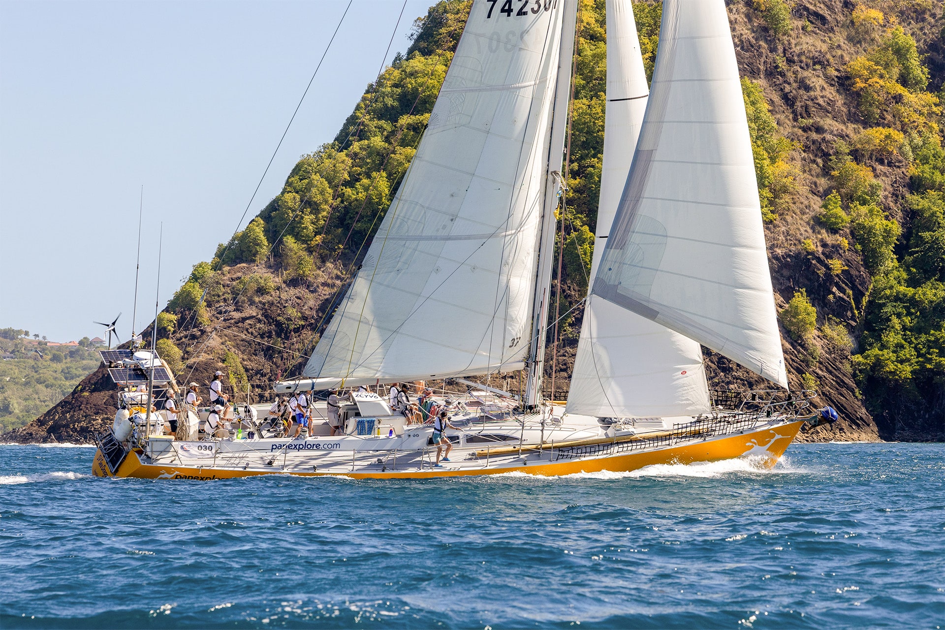 Sea Dragon yacht underway heeling sunshine sailing