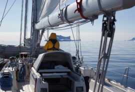 Sea Dragon yacht underway icebergs sailing arctic