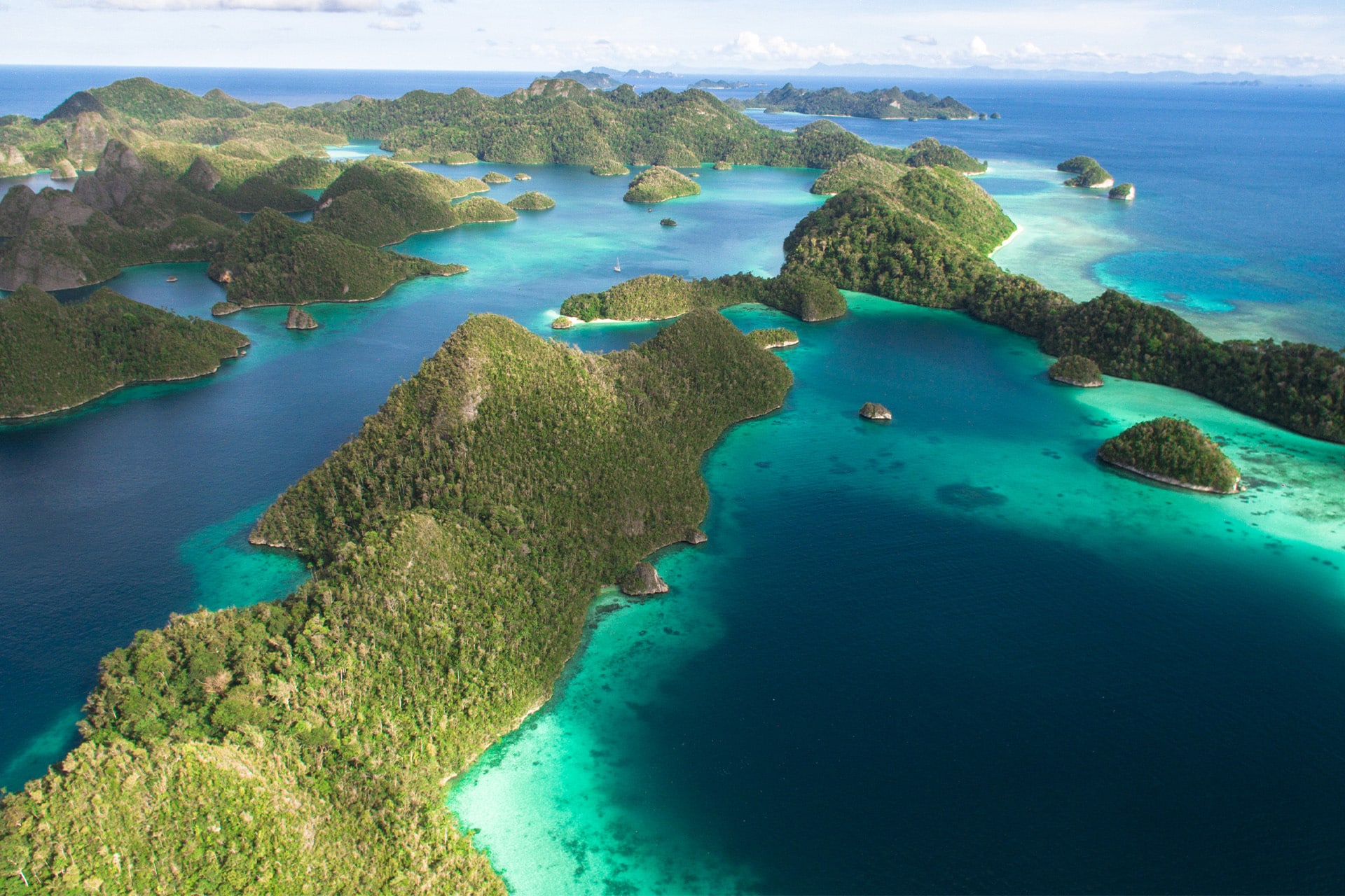 Sea Trek aerial view of Raja Ampat Indonesia