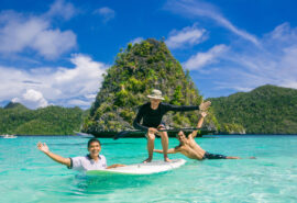 Sea Trek guests paddle board