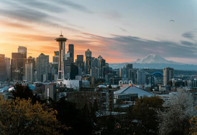 Seattle city skyline, Washington State, USA, America