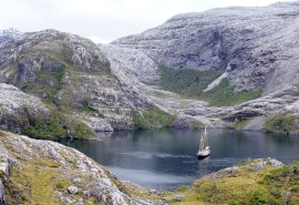 Secluded Patagonia anchorage with Tecla