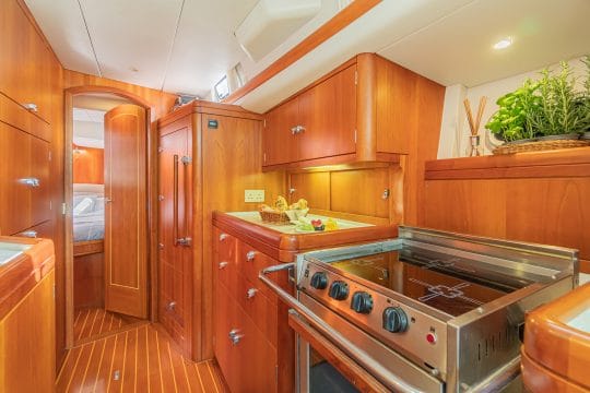 Luxury charter yacht galley