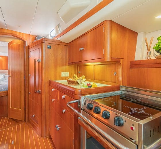 Luxury charter yacht galley