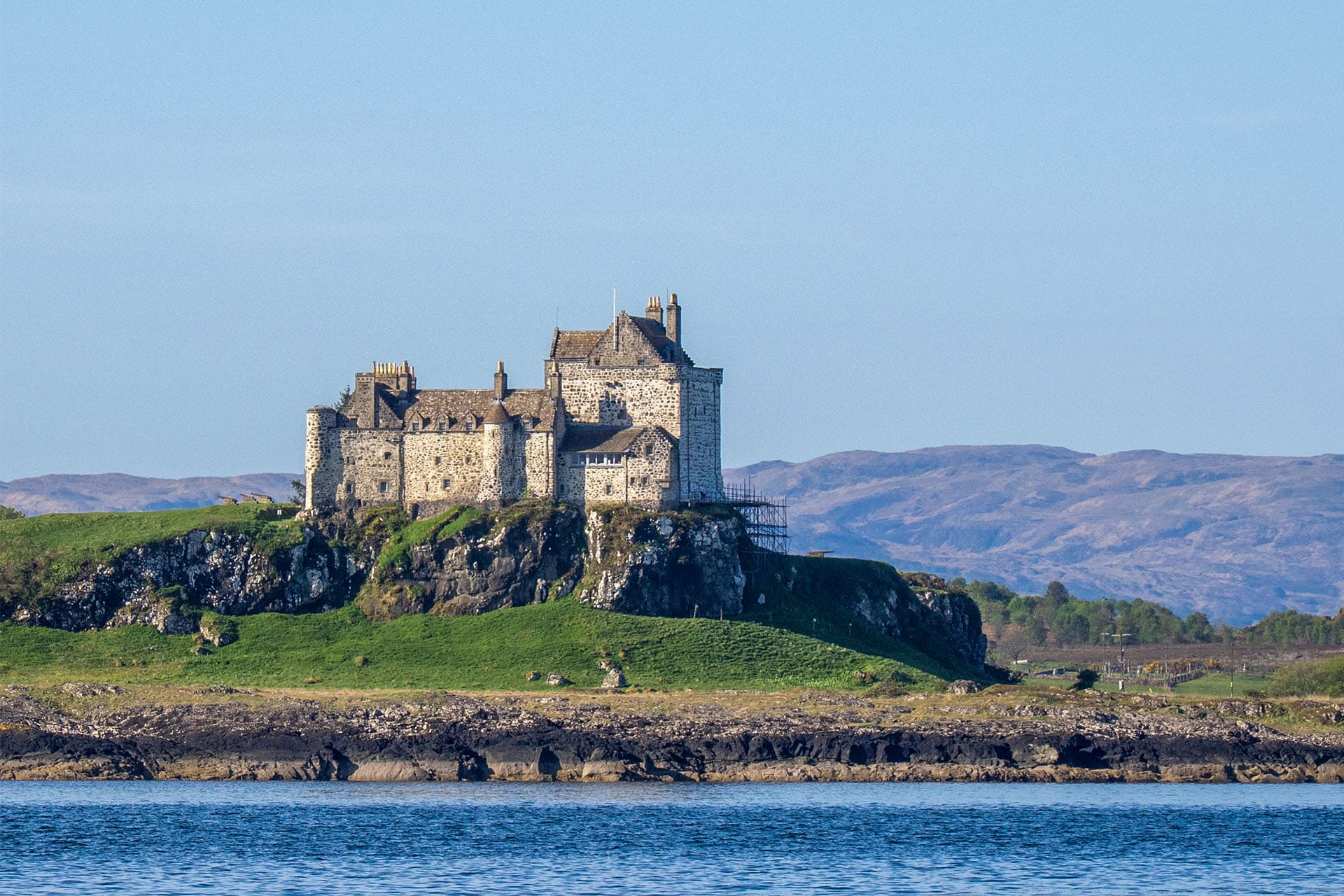 Steady view of Duart Castle, Isle of Mull, Hebrides, Scotland