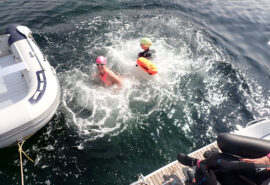 Stravaigin guests diving:swimming