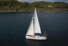 Stravaigin under sail