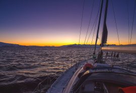 Sunset from onboard Humla Norway