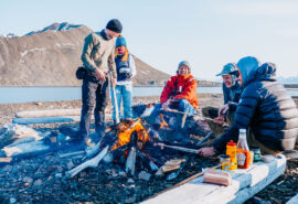 Svalbard Arctic Beach bonfire summer Valiente guests