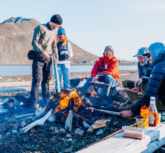 Svalbard Arctic Beach bonfire summer Valiente guests