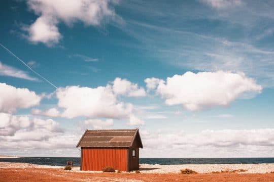 Sweden Gotland red cabin