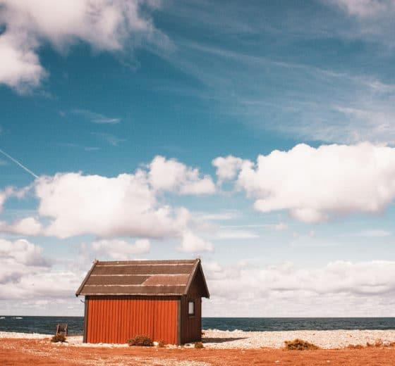 Sweden Gotland red cabin